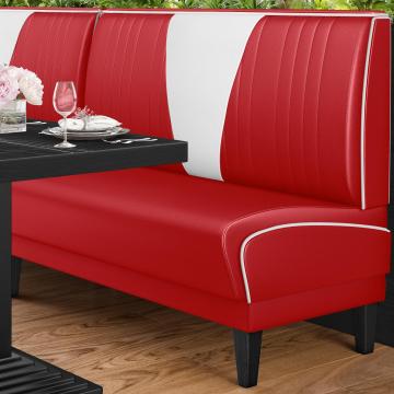 DINER VEGAS 1 | Amerikaanse Diner Zitbank | B:H 100 x 103 cm | V-quilten | Rood | Leer