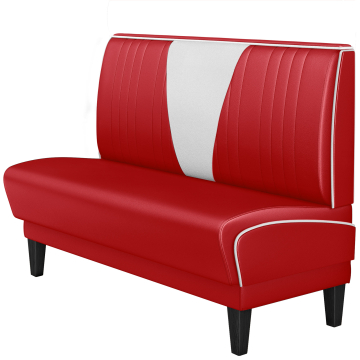 DINER VEGAS 1 | Amerikaanse Diner Zitbank | B:H 100 x 103 cm | V-quilten | Rood | Leer