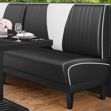 DINER VEGAS 1 | Amerikaanse Diner Zitbank | B:H 100 x 103 cm | V-quilten | Zwart | Leer