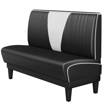 DINER VEGAS 1 | Amerikaanse Diner Zitbank | B:H 100 x 103 cm | V-quilten | Zwart | Leer