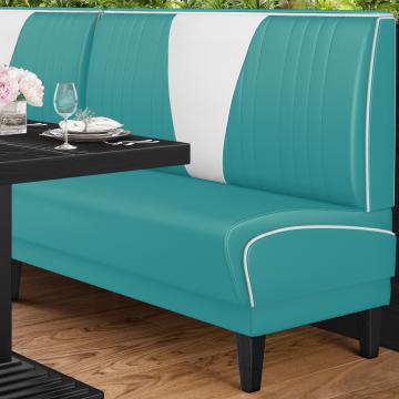 DINER VEGAS 1 | Amerikaanse Diner Zitbank | B:H 100 x 103 cm | V-quilten | Turquoise | Leer