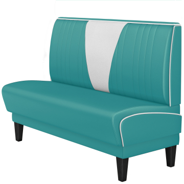 DINER VEGAS 1 | Amerikaanse Diner Zitbank | B:H 100 x 103 cm | V-quilten | Turquoise | Leer