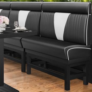 DINER VEGAS 1 | Diner Hochbank | B:H 100 x 153 cm | V-Steppung | Schwarz | Leder