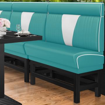 DINER VEGAS 1 | Diner Hochbank | B:H 100 x 153 cm | V-Steppung | Türkis | Leder