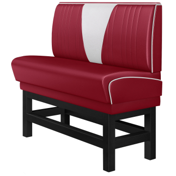 DINER VEGAS 1 | Banc de dîner style américain | L:H 100 x 133 cm | Patchwork en V | Rouge | Cuir