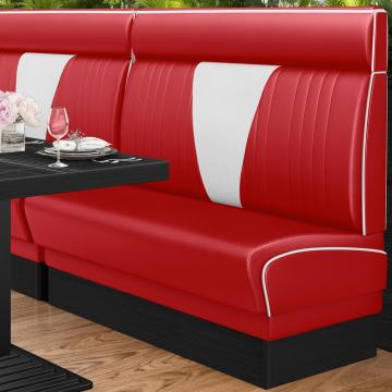 DINER VEGAS 2 | Dinerbank | B:H 100 x 123 cm | V-Steppung | Rot | Leder