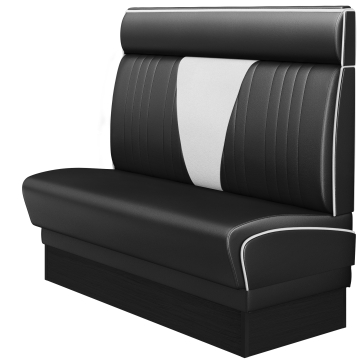 DINER VEGAS 2 | Dinerbank | B:H 100 x 123 cm | V-Steppung | Schwarz | Leder