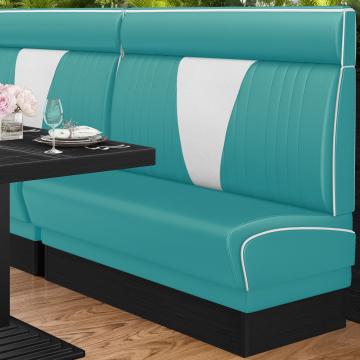 DINER VEGAS 2 | Dinerbank | B:H 160 x 123 cm | V-Steppung | Türkis | Leder
