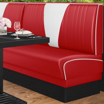 DINER VEGAS 2 | Amerikaanse Diner Zitbank | B:H 120 x 103 cm | V-quilten | Rood | Leer