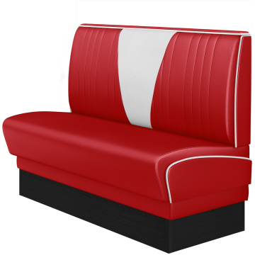 DINER VEGAS 2 | Amerikaanse Diner Zitbank | B:H 120 x 103 cm | V-quilten | Rood | Leer