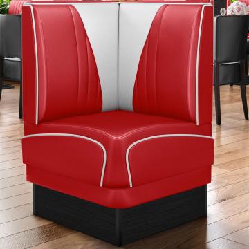 DINER VEGAS 2 | Diner Eckbank | B:H 64 x 103 cm | V-Steppung | Rot | Leder