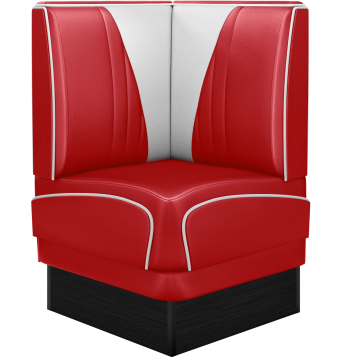 DINER VEGAS 2 | Diner Eckbank | B:H 64 x 103 cm | V-Steppung | Rot | Leder