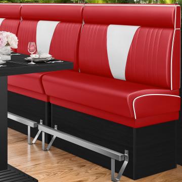DINER VEGAS 2 | Høy restaurantsofa i diner stil | B: H 100 x 153 cm | V quilting | rød | lær