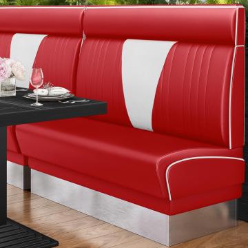 DINER VEGAS 3 | American diner bås | B:H 100 x 123 cm | V-quilting | Röd | Läder