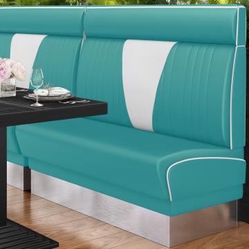 DINER VEGAS 3 | Dinerbank | B:H 100 x 123 cm | V-Steppung | Türkis | Leder