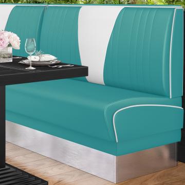 DINER VEGAS 3 | Dinerbank | B:H 100 x 103 cm | V-Steppung | Türkis | Leder