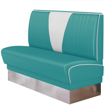 DINER VEGAS 3 | Dinerbank | B:H 100 x 103 cm | V-Steppung | Türkis | Leder