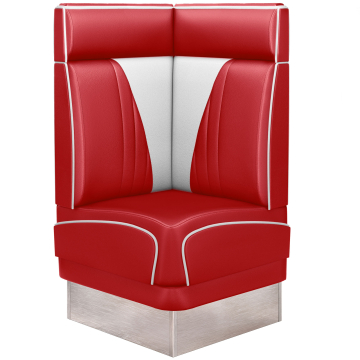 DINER VEGAS 3 | Diner Hoekbank | B:H 64 x 103 cm | V-quilten | Rood | Leer