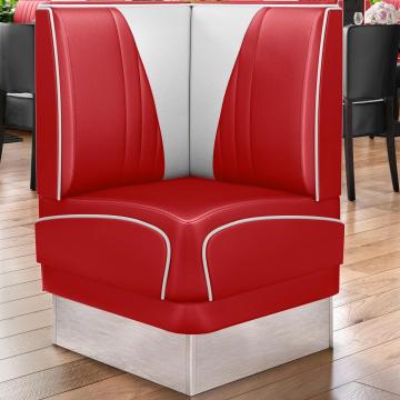 DINER VEGAS 3 | Diner Eckbank | B:H 64 x 103 cm | V-Steppung | Rot | Leder