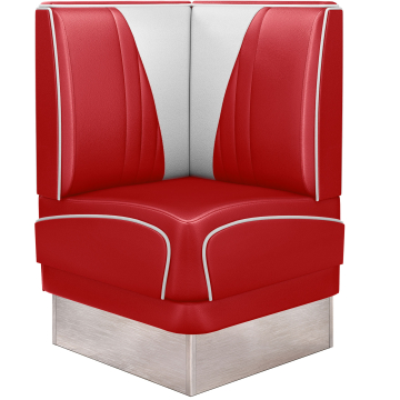 DINER VEGAS 3 | Diner Eckbank | B:H 64 x 103 cm | V-Steppung | Rot | Leder