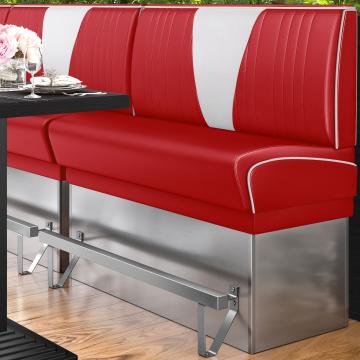 DINER VEGAS 3 | Diner Hochbank | B:H 100 x 133 cm | V-Steppung | Rot | Leder