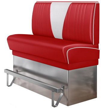 DINER VEGAS 3 | Diner Hochbank | B:H 100 x 133 cm | V-Steppung | Rot | Leder