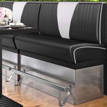 DINER VEGAS 3 | Diner Hochbank | B:H 100 x 133 cm | V-Steppung | Schwarz | Leder