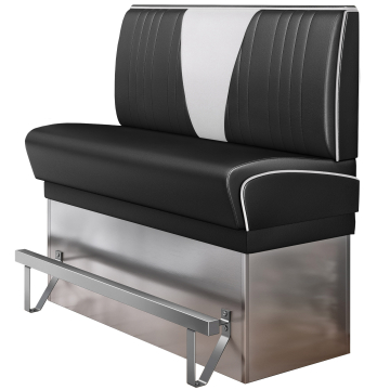 DINER VEGAS 3 | Diner Hochbank | B:H 100 x 133 cm | V-Steppung | Schwarz | Leder