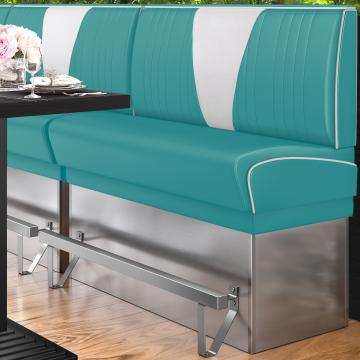 DINER VEGAS 3 | Diner Hochbank | B:H 100 x 133 cm | V-Steppung | Türkis | Leder