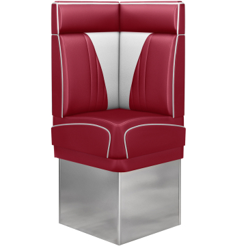 DINER VEGAS 3 | Diner Eckbank | B:H 64 x 153 cm | V-Steppung | Rot | Leder