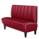 DINER 1 | Banquette de dîner américain | L:H 120 x 103 cm | Rayé | Rouge | Cuir