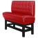 DINER 1 | Høy restaurantsofa | B: H 100 x 133 cm | Chesterfield NO-knapp | rød | lær
