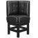 DINER 1 | Diner hörnsoffa | B:H 64 x 133 cm | Chesterfield NO-knapp | Svart | Läder
