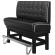 DINER 1 | Høj restaurantsofabænk | B:H 140 x 133 cm | Chesterfield NO-knap | Sort | Læder