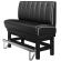DINER 1 | Høy restaurantsofa | B: H 140 x 133 cm | Stripete | Svart | lær