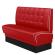 DINER 2 | Restaurantsofa i diner stil | B: H 140 x 103 cm | Chesterfield NO-knapp | rød | lær