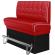 DINER 2 | Høy restaurantsofa | B: H 120 x 133 cm | Chesterfield NO-knapp | rød | lær