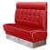 DINER 3 | Restaurantsofa i diner stil | B: H 140 x 123 cm | Chesterfield NO-knapp | rød | lær