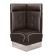 DINER 3 | Diner hörnsoffa | B:H 64 x 123 cm | Chesterfield NO-knapp | Brun | Läder