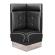DINER 3 | Diner hörnsoffa | B:H 64 x 123 cm | Chesterfield NO-knapp | Svart | Läder
