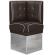DINER 3 | Diner hörnsoffa | B:H 64 x 133 cm | Chesterfield NO-knapp | Brun | Läder