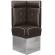 DINER 3 | Diner hörnsoffa | B:H 64 x 153 cm | Chesterfield NO-knapp | Brun | Läder