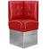 DINER 3 | Diner hörnsoffa | B:H 64 x 133 cm | Chesterfield NO-knapp | Röd | Läder