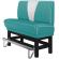 DINER VEGAS 1 | Restaurantsofa i diner stil | B: H 140 x 133 cm | V quilting | Turkis | lær
