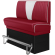 DINER VEGAS 2 | Banc de dîner style américain | L:H 140 x 133 cm | Patchwork en V | Rouge | Cuir