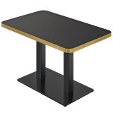 DM | Table de bistro | 120 x 70 cm | H 74 cm | Noir brillant | Structure : noir