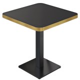 DM | Table de bistrot | 80 x 80 cm | H 74 cm | Noir brillant | Piètement : Noir