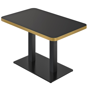 DM | Table de bistro | 130 x 80 cm | H 74 cm | Noir brillant | Piètement : Noir
