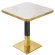 DM | Bistrobord | 80 x 80 cm | H 74 cm | Grå marmor | Underrede: Svart / Guld
