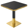 DM | Mesa de bistró | 70 x 70 cm | H 74 cm | Negro brillante | Marco: Negro / Oro